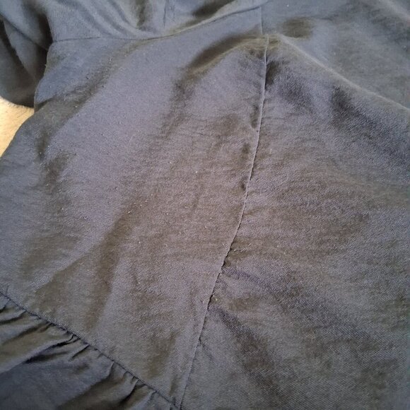 Madewell Women's Size 4X Navy Blue Drapeweave Puff Sleeve Peplum Top - Picture 10 of 13